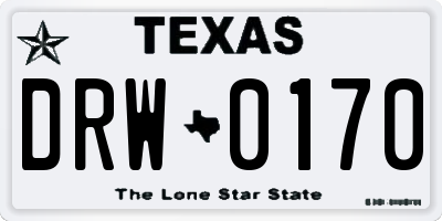 TX license plate DRW0170