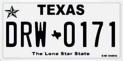 TX license plate DRW0171