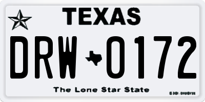 TX license plate DRW0172