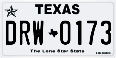 TX license plate DRW0173