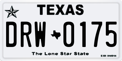 TX license plate DRW0175