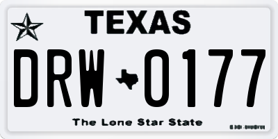 TX license plate DRW0177