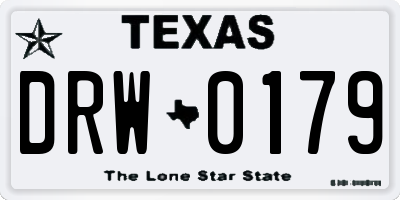 TX license plate DRW0179