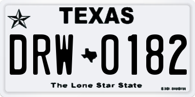 TX license plate DRW0182