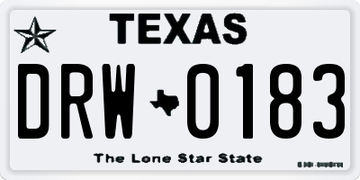TX license plate DRW0183