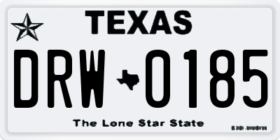 TX license plate DRW0185