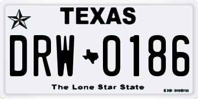 TX license plate DRW0186