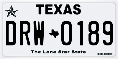 TX license plate DRW0189