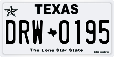 TX license plate DRW0195