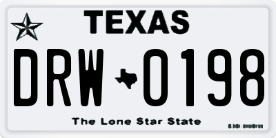 TX license plate DRW0198