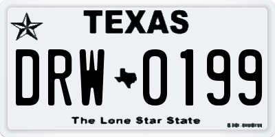 TX license plate DRW0199