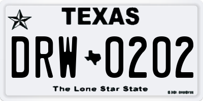 TX license plate DRW0202