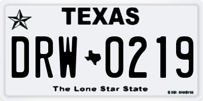 TX license plate DRW0219