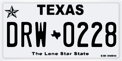 TX license plate DRW0228