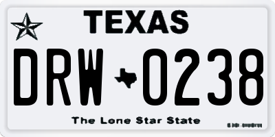 TX license plate DRW0238