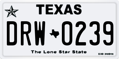 TX license plate DRW0239