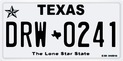 TX license plate DRW0241