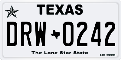 TX license plate DRW0242