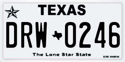 TX license plate DRW0246