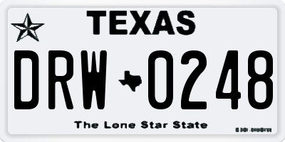 TX license plate DRW0248