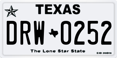 TX license plate DRW0252