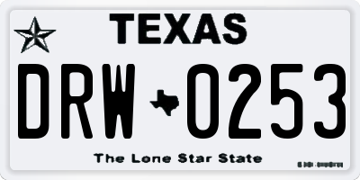 TX license plate DRW0253