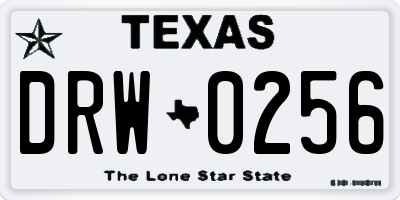 TX license plate DRW0256