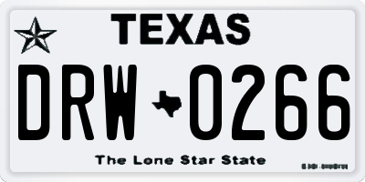 TX license plate DRW0266