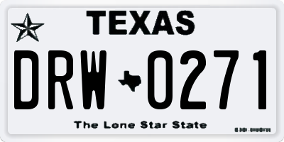 TX license plate DRW0271