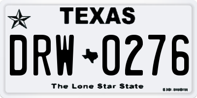 TX license plate DRW0276