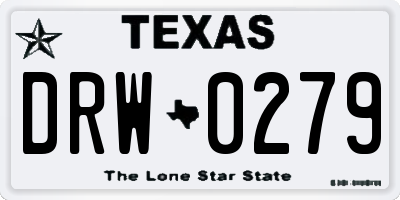 TX license plate DRW0279