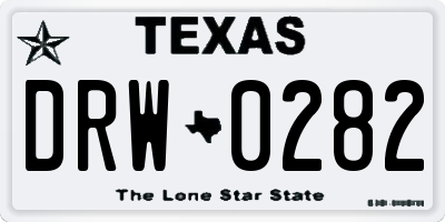 TX license plate DRW0282