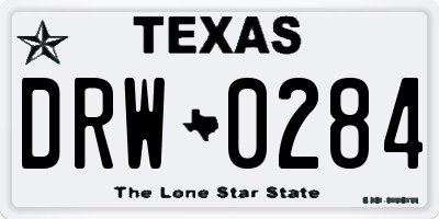 TX license plate DRW0284