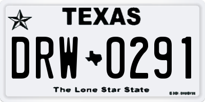 TX license plate DRW0291