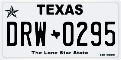 TX license plate DRW0295