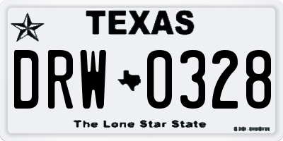 TX license plate DRW0328