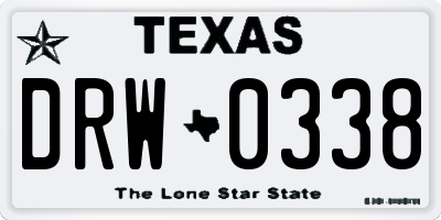 TX license plate DRW0338