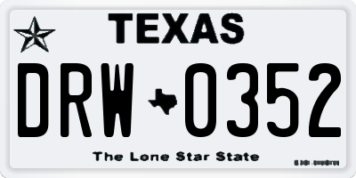 TX license plate DRW0352