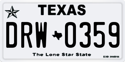 TX license plate DRW0359