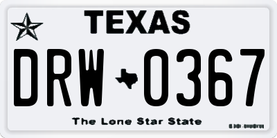 TX license plate DRW0367