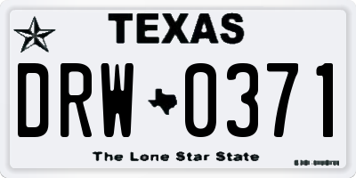 TX license plate DRW0371