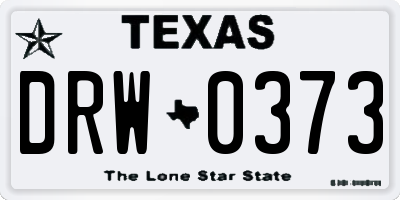 TX license plate DRW0373