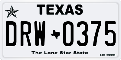 TX license plate DRW0375