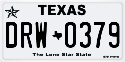 TX license plate DRW0379