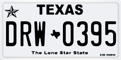 TX license plate DRW0395