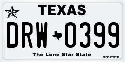 TX license plate DRW0399