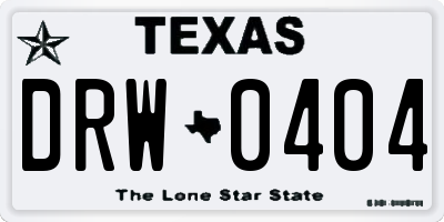 TX license plate DRW0404