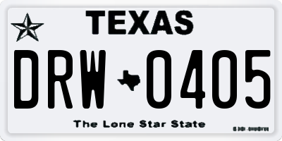 TX license plate DRW0405