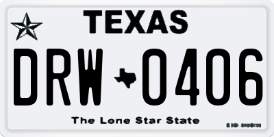 TX license plate DRW0406