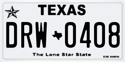 TX license plate DRW0408